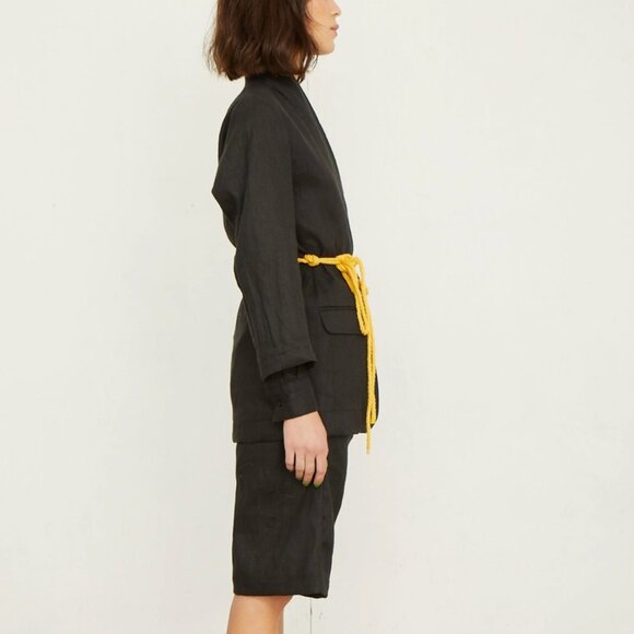 Marina Leight Atelier USA Made in USA Linen Unstructured Blazer Nave Size Small - Picture 2 of 11
